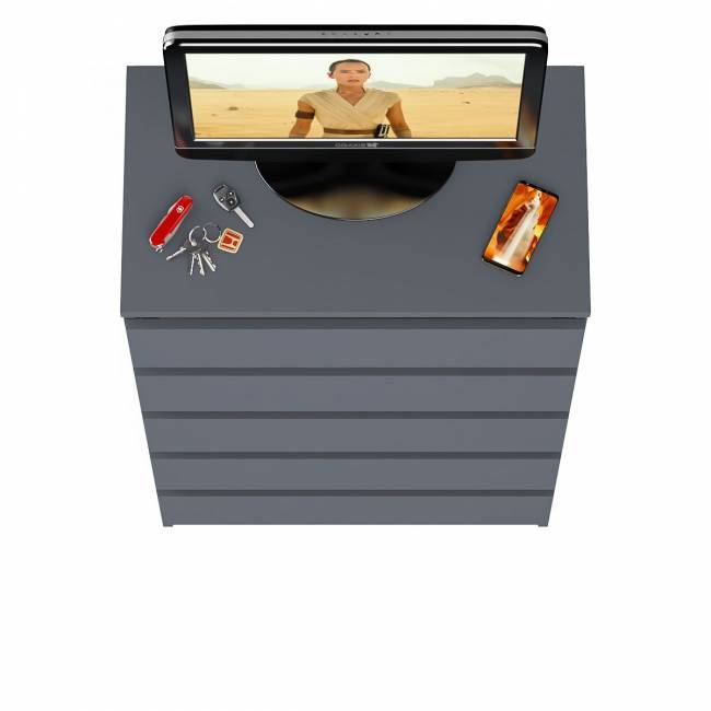 Узкий комод пять ящиков Мори МК700.5 цвет графит