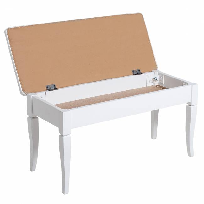 Банкетка Вивальди М с ящиком белый, ткань экокожа белый