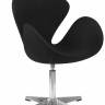 Кресло дизайнерское DOBRIN SWAN, черная ткань AF9, алюминиевое основание