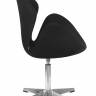 Кресло дизайнерское DOBRIN SWAN, черная ткань AF9, алюминиевое основание