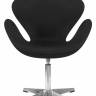 Кресло дизайнерское DOBRIN SWAN, черная ткань AF9, алюминиевое основание