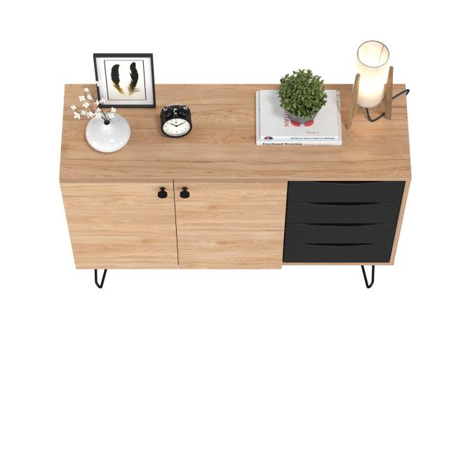 Комод-тумба Брюс 16.233 цвет чёрный/Battle rock Santiago