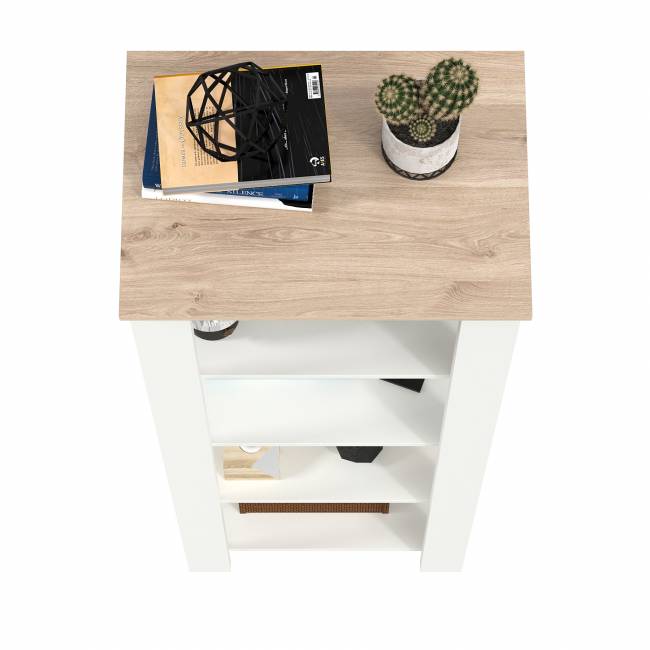 Стеллаж открытый Джастин 13.354 цвет белый шагрень/дуб белый эксклюзив