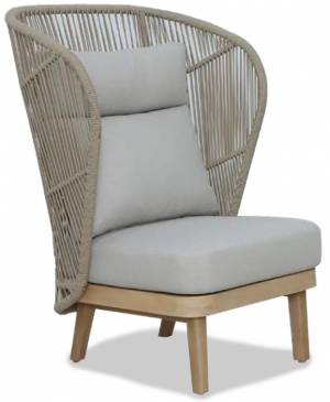 Лаунж-кресло плетеное с высокой спинкой Mali натуральный 791х775х1170 мм