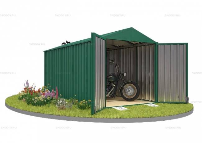 Хозблок SKOGGY секционный с двускатной крышей 5 х 2 м, зелёный мох Хозблок SKOGGY секционный с двускатной крышей 5 х 2 м, зелёный мох