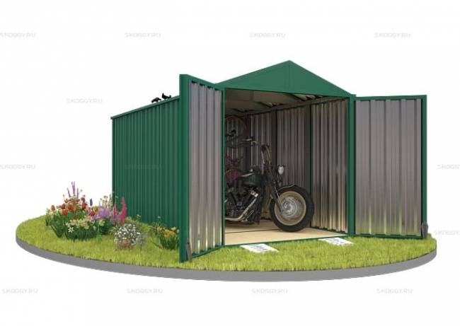 Хозблок SKOGGY секционный с двускатной крышей 5 х 2 м, зелёный мох Хозблок SKOGGY секционный с двускатной крышей 5 х 2 м, зелёный мох