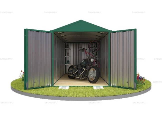 Хозблок SKOGGY секционный с двускатной крышей 5 х 2 м, зелёный мох Хозблок SKOGGY секционный с двускатной крышей 5 х 2 м, зелёный мох