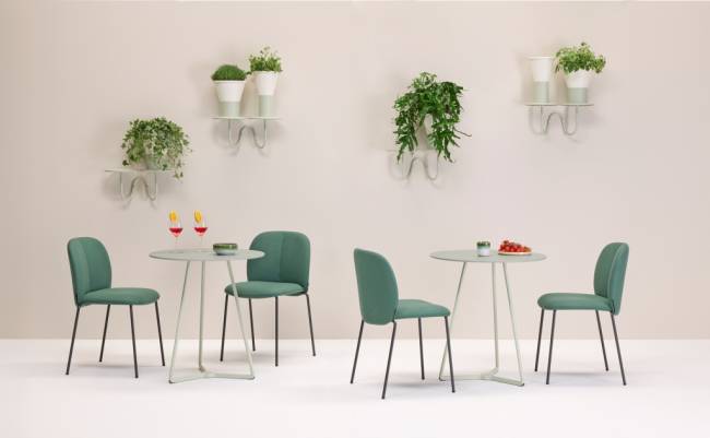 Ваза для цветов Mimosa лен, зеленый шалфей Ø195х310 мм